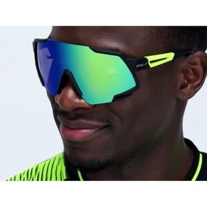 Sport Sunglasses Men Mirror Lens Neon Green Black‎ Fashion Gafas Humbes Lentes